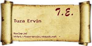 Tuza Ervin névjegykártya